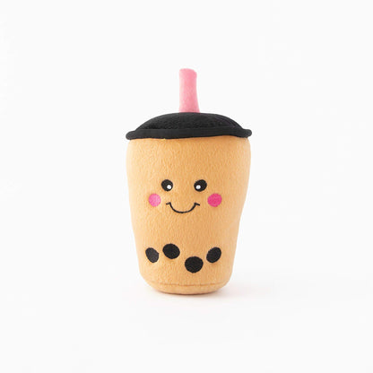 ZippyPaws NomNomz Plush Dog Toy Stuffed Toy with Round Squeakers and Crinkles Cute Food Character Boba Milk Tea