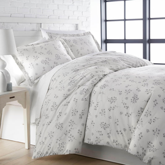 Southshore Floral Duvet Cover Set Grey