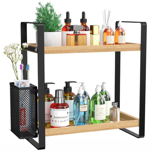 LEMIKKLE Wood Bathroom Counter Organizer