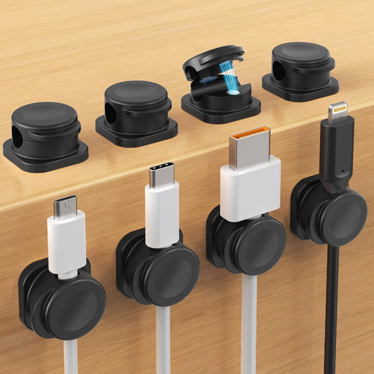 TIKIWIK Magnetic Cable Clips 8-Pack Black