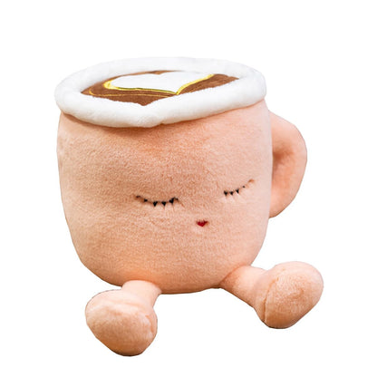 Yoholto Latte Plush Pillow 7.8 Inch Coffee Cup Plush Doll Toy Coffee Food Stuffed Plush Christmas Birthday Gift for Kids Adults Boys Girls (Pink)