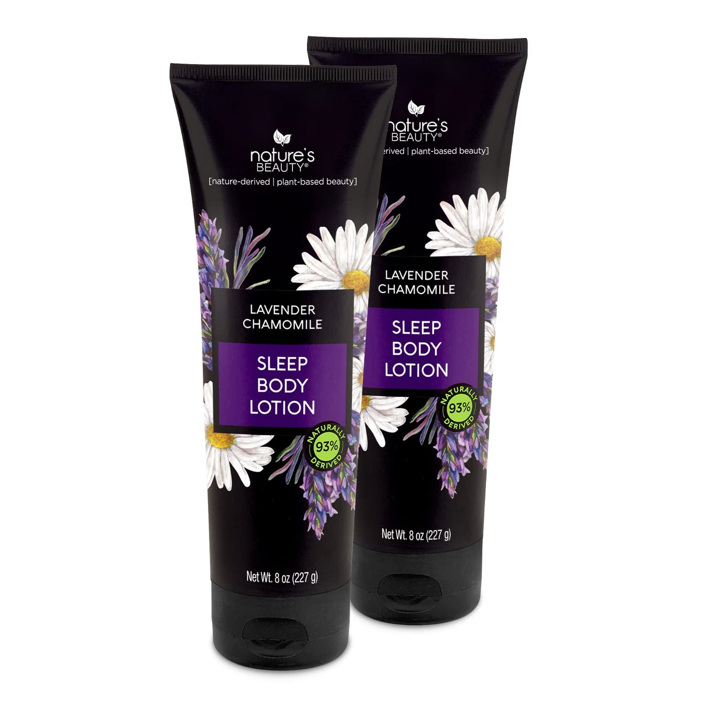 Natures Beauty Lavender Chamomile Sleep Body Lotion Multi-Pack - Lightweight Non-Greasy Moisturizer to Sooth & Relax Dry Skin Made w/Coconut Jojoba + Moringa Seed Oils 8 oz (2 Pack)