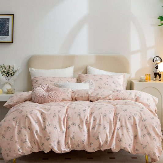 Tisplr Twin Floral Comforter Set Pink