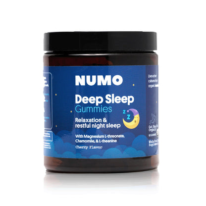 Numo Deep Sleep Gummies - Natural Sleep Aid with Magnesium L-Theanine Apigenin (Chamomile Extract) Taurine VIT B6 Kombucha Culture - Non-Melatonin Organic Ingredients - 60 Count